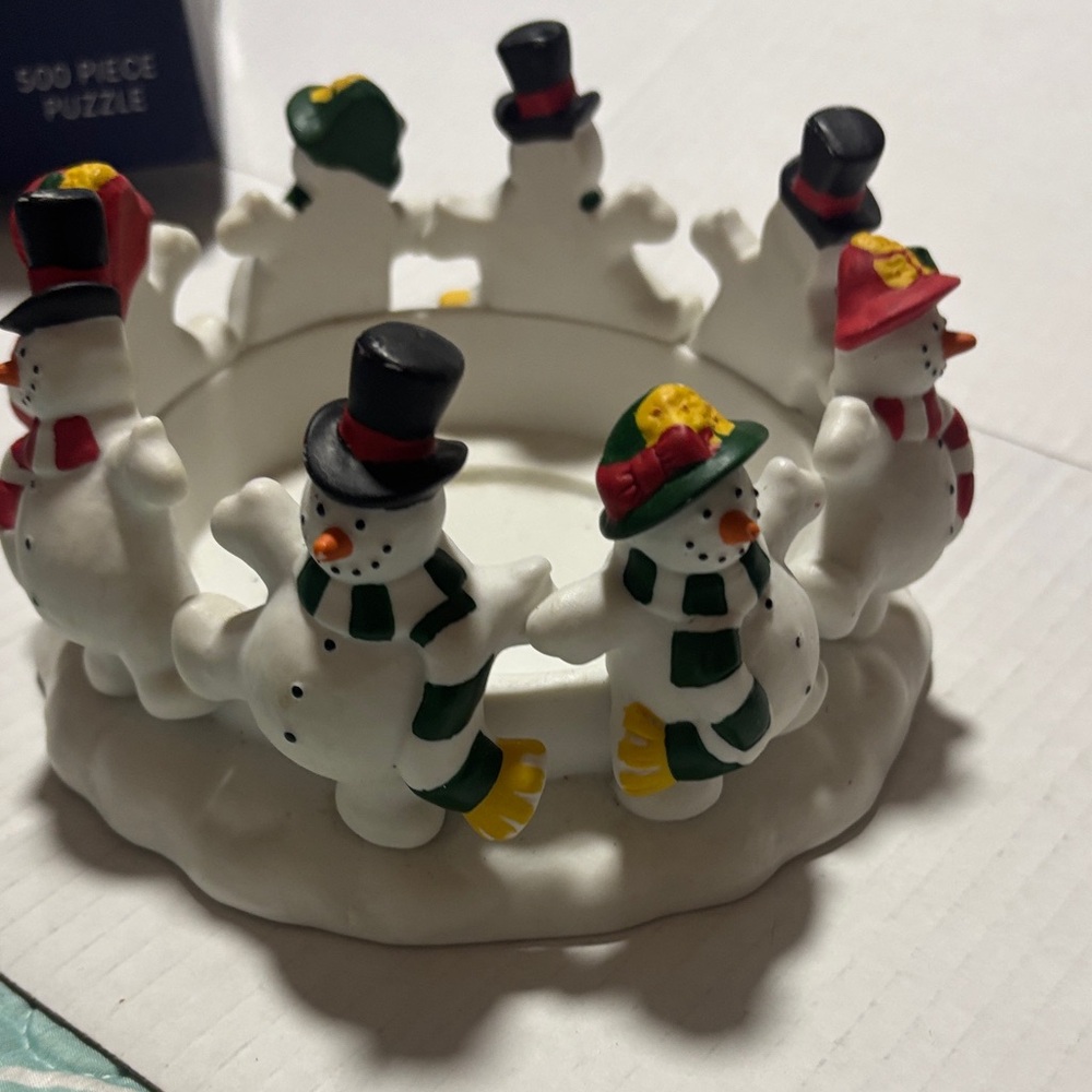 PartyLite Snowman Candle Holder - Festive Colors